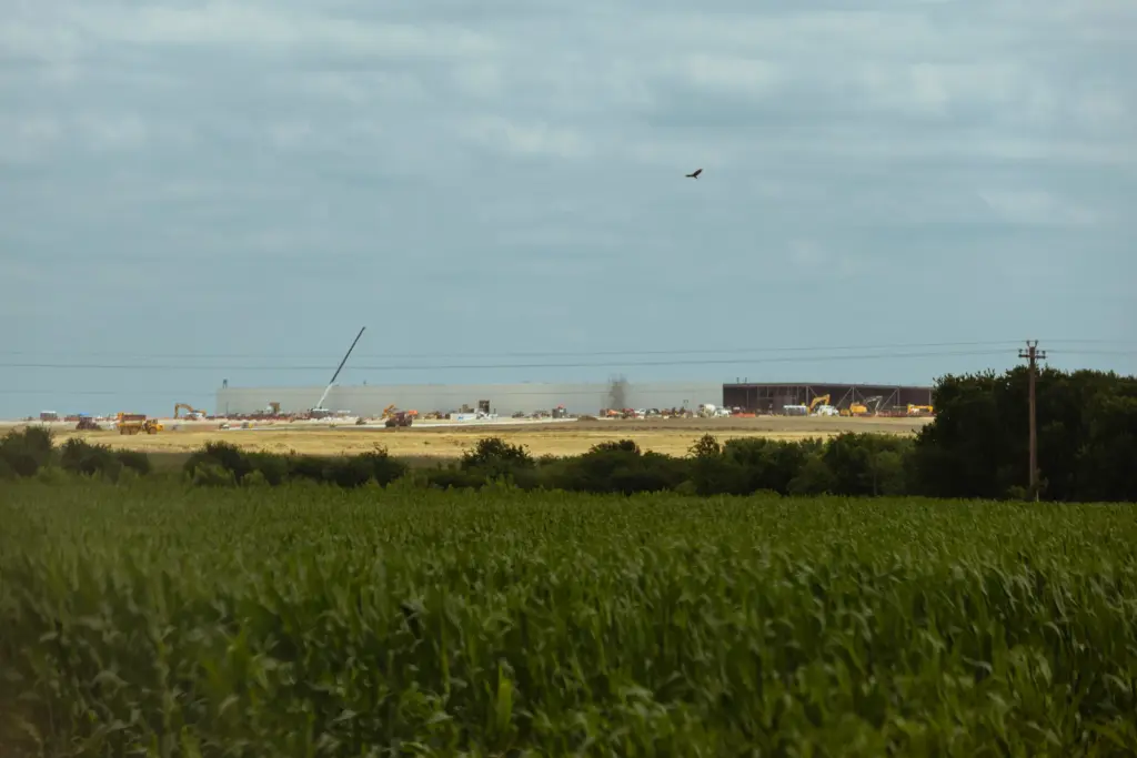 OpenAI's massive data center near Burlington in Milam Co. on May 4, 2026. The facility is set to be completed later this year.