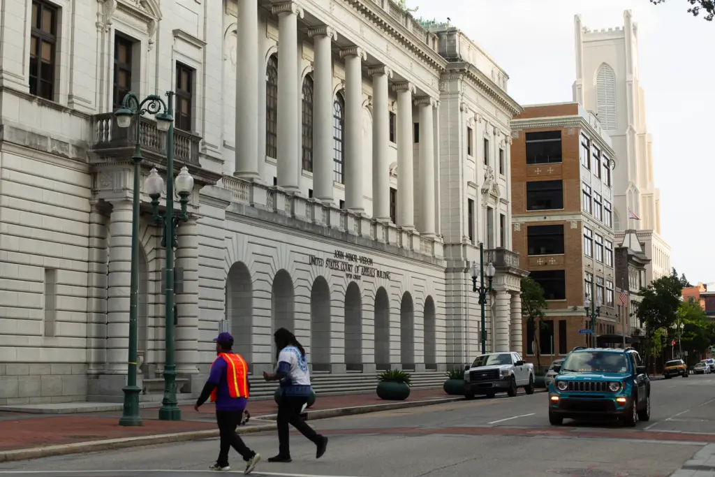 The Fifth Circuit Court of Appeals building in New Orleans on July 1, 2025.