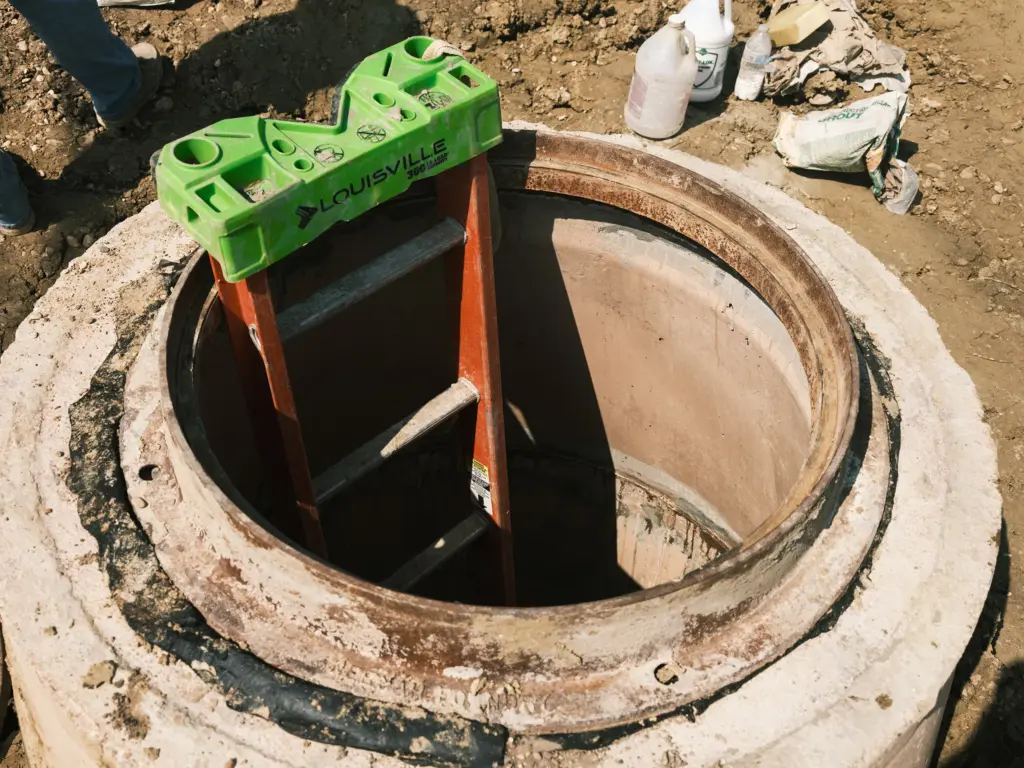 The Connally Lift Station under repair on April 16. The lift station pumps sewage from deeper underground to a higher elevation. “You know the shape that our streets are in, our water and sewer mains are in the same shape. We replace when we can and repair when we have to,” Wallingsford said.