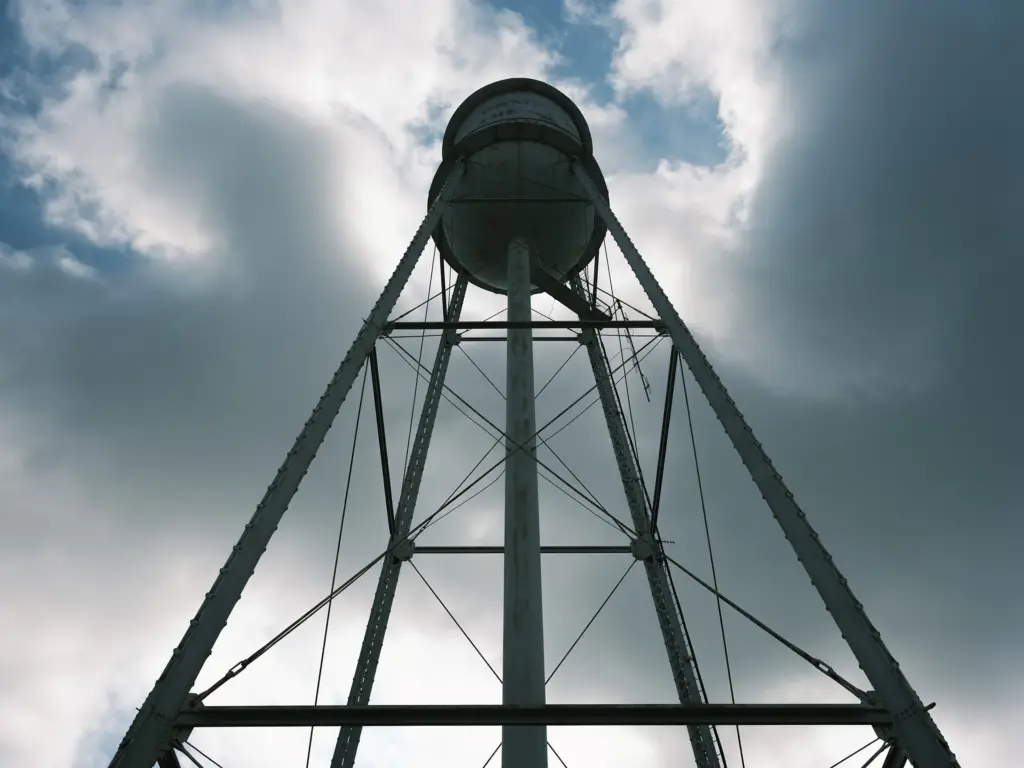 Out of two water towers in Lacy Lakeview, this one needs significant repairs, including a new catwalk and paint. In the meantime Wallingsford said “I wouldn’t send anyone up there.”