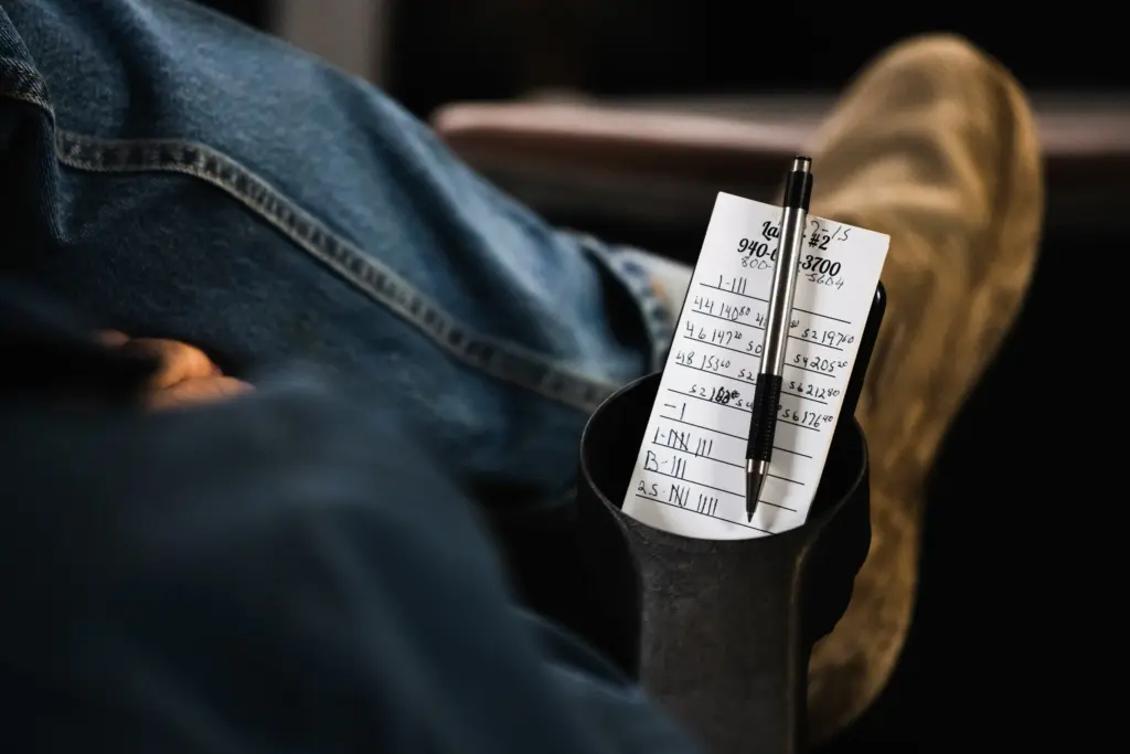A buyer’s bid card at the West Auction barn in West, Texas on Thursday, June 11, 2026.