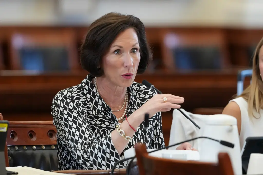 State Sen. Lois Kolkhorst, R-Brenham, at a committee hearing at the Capitol in Austin on May 23, 2025.