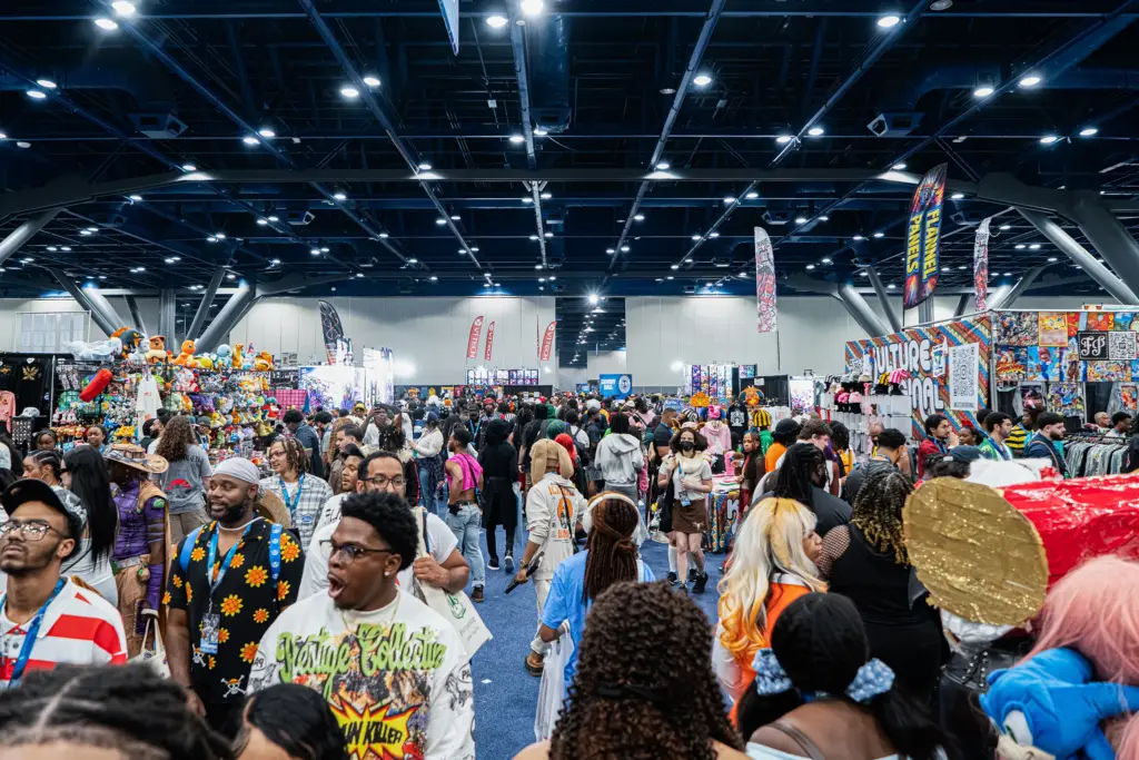 The 2026 Dream Con provides many areas for artists to showcase and sell their work over the three day pop culture, tech, film and gaming event . Saturday, July 11, 2026, in Houston. (Douglas Sweet Jr / The Texas Tribune)
