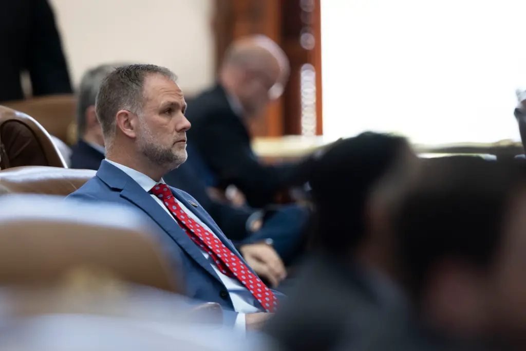 Representative Brent Money, R-Greenville, during a House meeting on March 25, 2025.