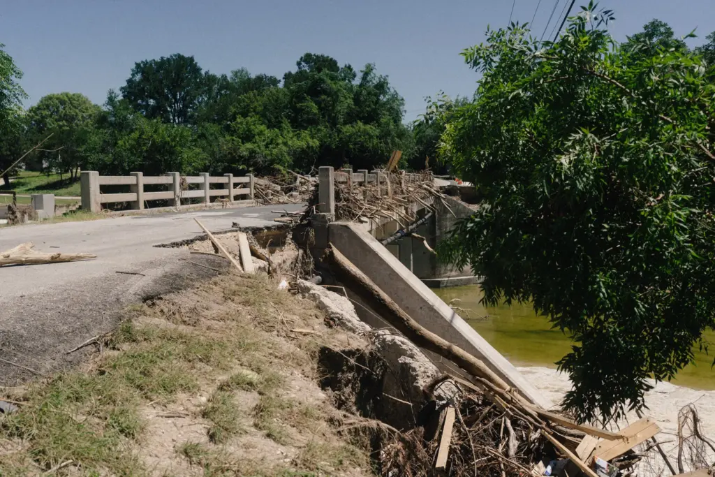 Damage from the July 16 flood on the Arcadia Loop bridge.