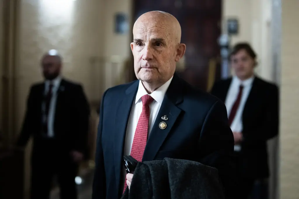 U.S. Rep. Keith Self, R-McKinney, leaves a meeting of the House Republican Conference in the U.S. Capitol on Feb. 5, 2025.